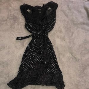 black polka dot fit and flare